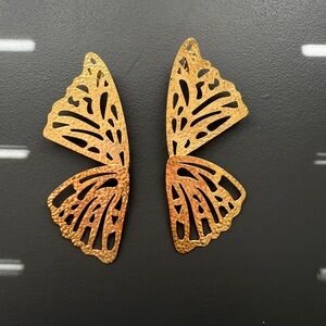 Gold Butterfly Wing Earrings